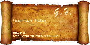 Gyertya Huba névjegykártya